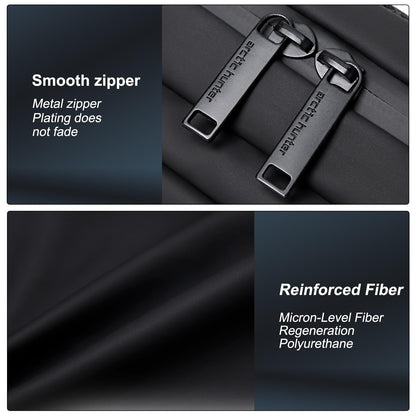 Arctic Hunter Large Fanny Pack for Men Heavy Chest Bag with Magnetic Buckle Big Waist Pouch Polyester Sling Bag for Men Crossbody Water-Resistant Passport Side Bag for Travel Business Office,Black