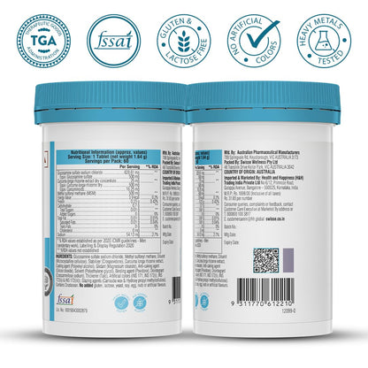 Swisse Glucosamine Sulfate+ (60 Serving Pack, Only One Tablet Per Serving) - Higher Absorption Glucosamine - Supports Healthy Joints, Bones & Cartilage