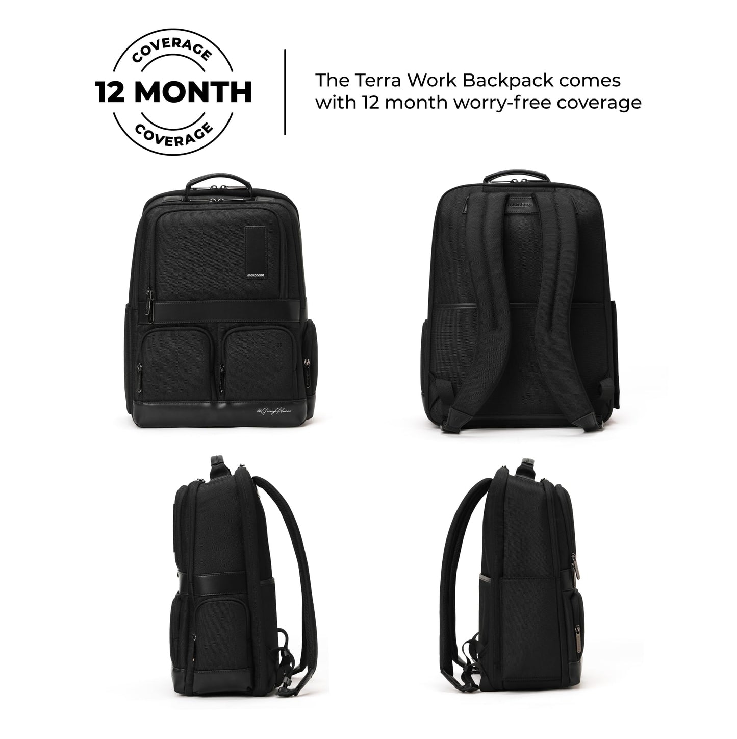 MOKOBARA The Terra Work Backpack 25L Premium Nylon 16" Unisex Laptop Backpack (Black)