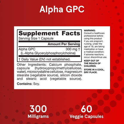 Jarrow Formulas, Alpha GPC 300 mg, 60 Veggie Caps- image 6
