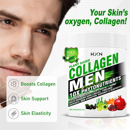 HXN Collagen Supplements For Men And Glutathione Tablets With Biotin, Vitamin C, E, Hyaluronic Acid, Marine Peptides Supplement For Skin Whitening & Glow Powder-300GM (Combo Pack)