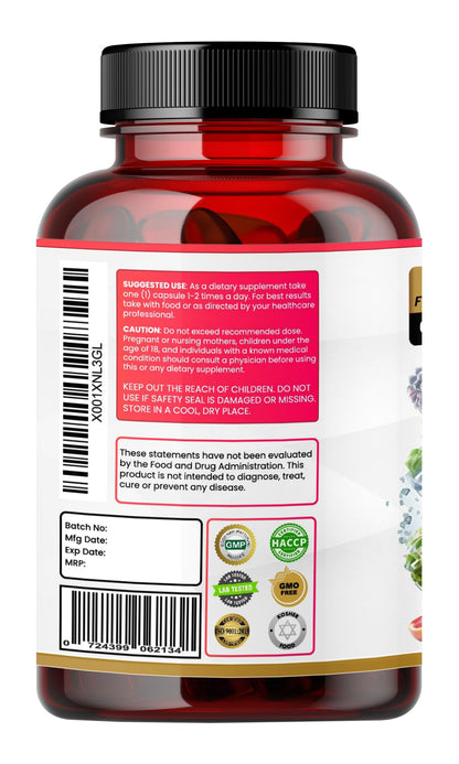 Humming Herbs CoQ10 600mg Cellular Support Supplement with Resveratrol, Bergamot & Vitamin E - Heart Health & Energy Booster - Antioxidan 60 Caps