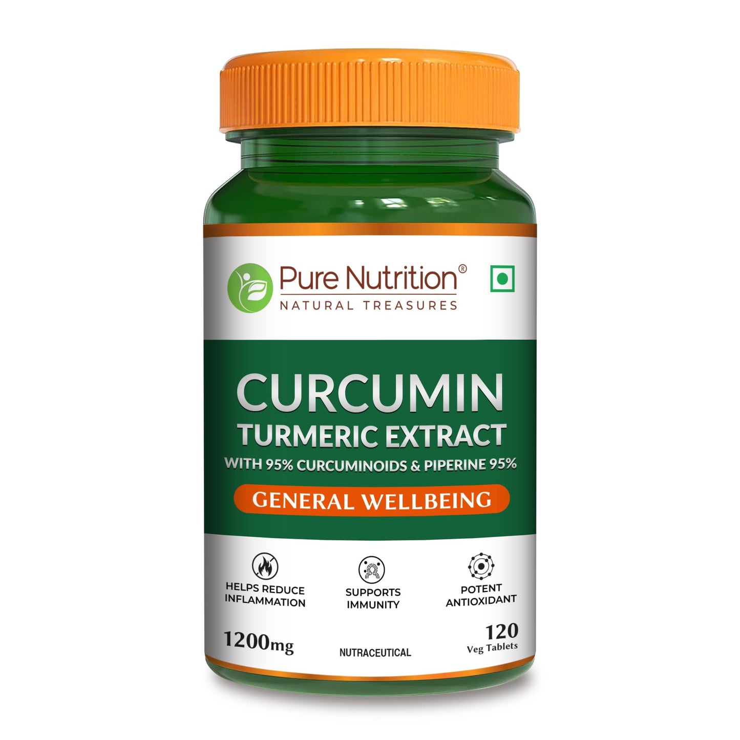 Pure Nutrition Curcumin Supplements with Piperine - 120 Tablets | Turmeric Supplement for Joint, Immune & Inflammation Support | Curcumin Tablets for Daily Wellness | Anti Inflammation Supplements