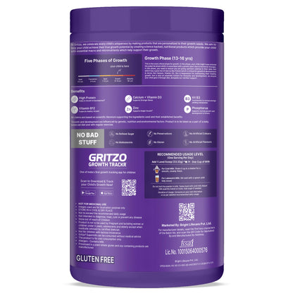 Gritzo SuperMilk Athlete Black Panther (13+y Boy & Girl), 17g Protein Powder (Cafe Mocha, 400g) | No Refined Sugars, 20 Vitamins & Minerals