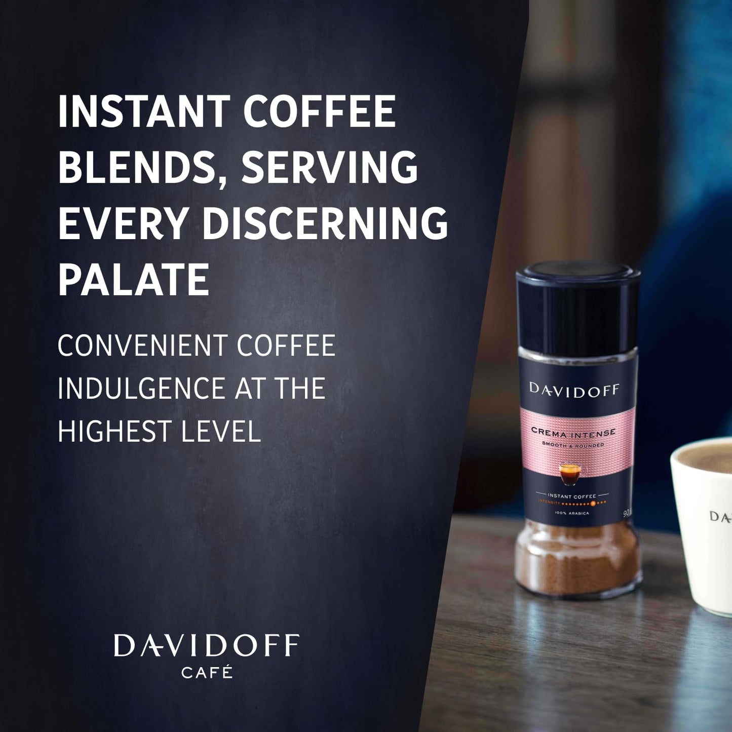 Davidoff Crema Intense Instant Coffee Powder Bottle- 9/12 ntensity - 90 Gram