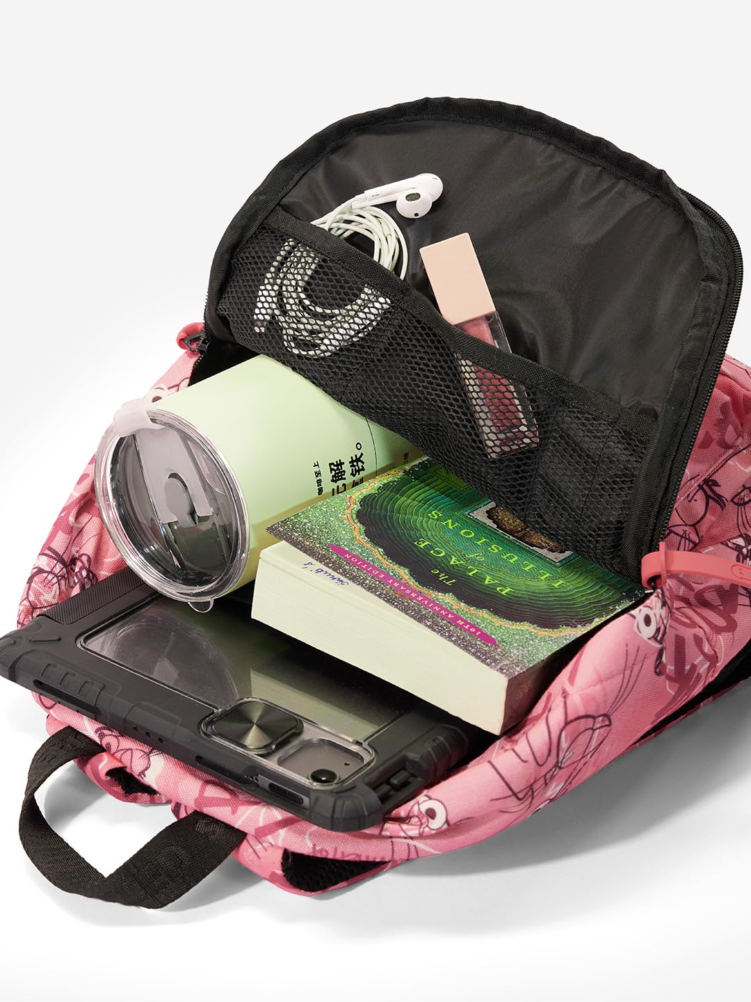 The Souled Store Official Pink Panther: Pink Vibe All Over Printed Mini Bags 2 Compartment 25 L Backpacks