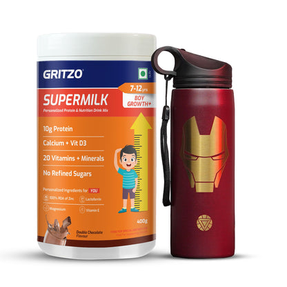 Gritzo SuperMilk Growth+ (7-12y Boy), 400g + Sipper