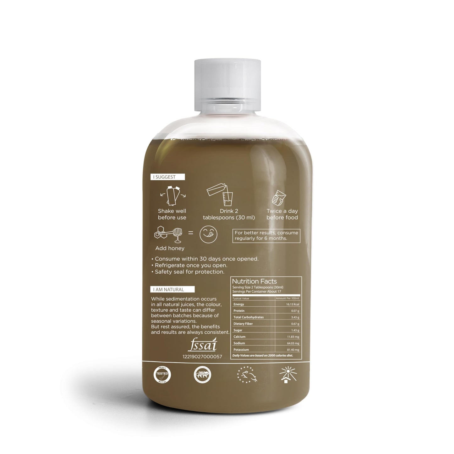 Vitro Aloe Wheatgrass Juice 500 ml | Ayurvedic Detox Drink for Liver Cleanse, Digestion, Blood Purification & Metabolism | 82% Aloe Vera & 15% Wheatgrass