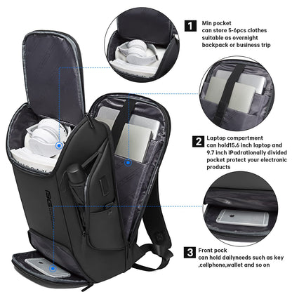 BANGE Business Laptop Smart backpack Can Hold 15.6 Inch Laptop Commute Backpack Carry on bag for men and women, Black, Large, Laptop Backpack