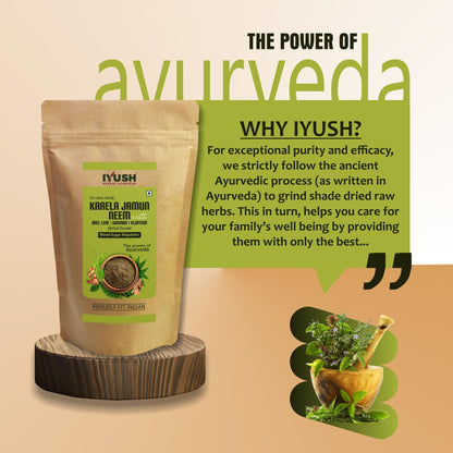 IYUSH Herbal Ayurvedic Karela Jamun Neem Powder with Gudmar, Vijaysar,- image 3