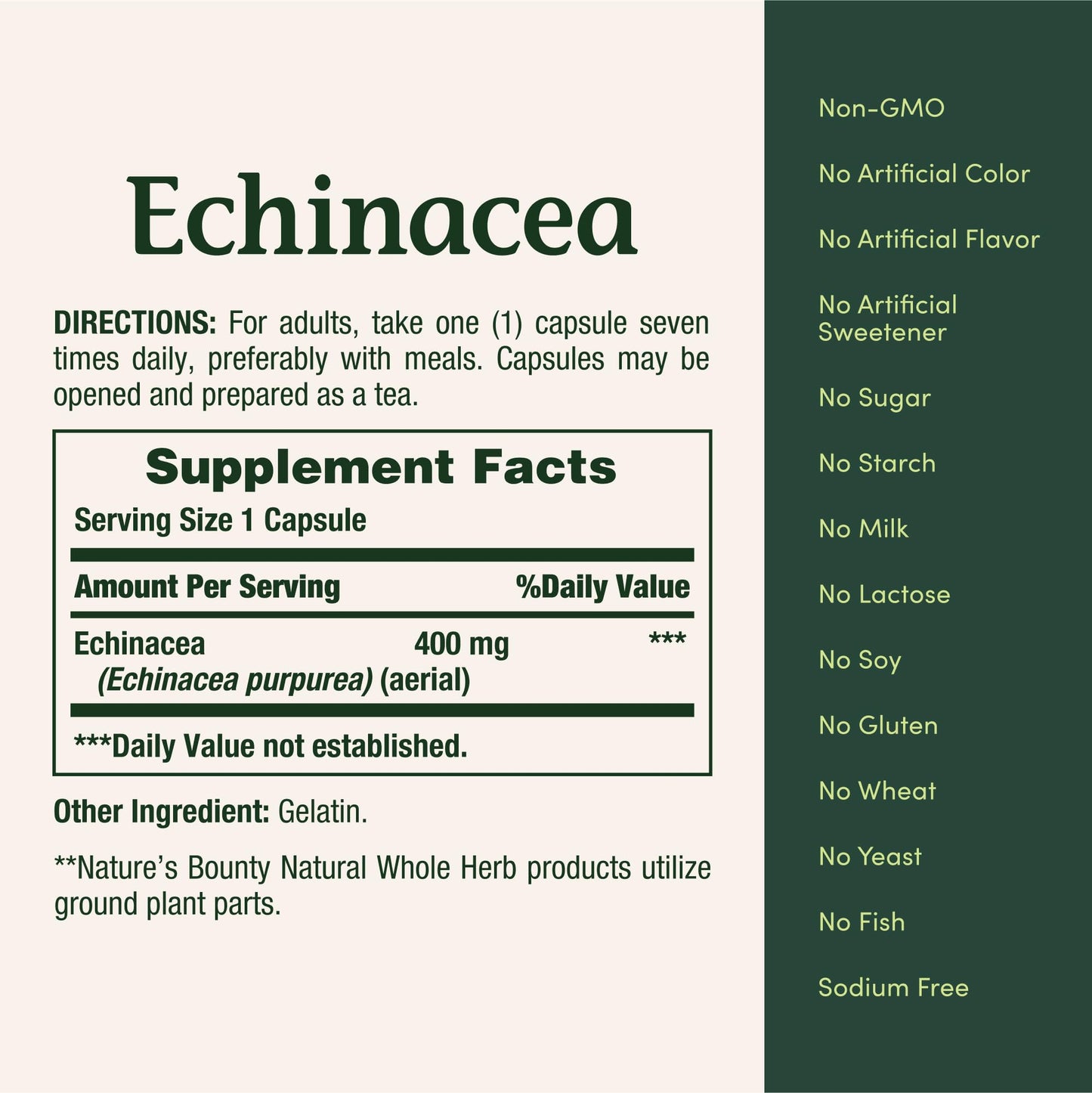Nature's Bounty Echinacea, 100 Capsules