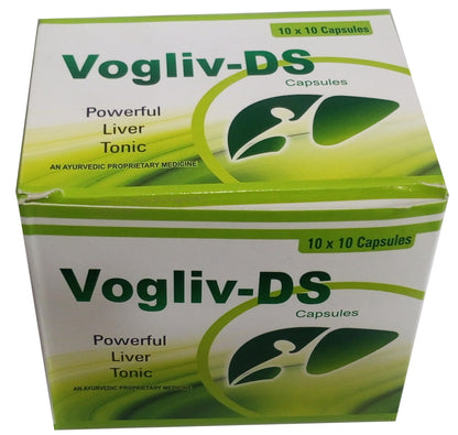 Vogue Wellness VOGLIV-DS Ayurvedic Liver Tonic Capsules – Herbal Liver Detox & Regeneration Supplement | Supports Digestion & Fatty Liver Health | 10 X 10 Capsules