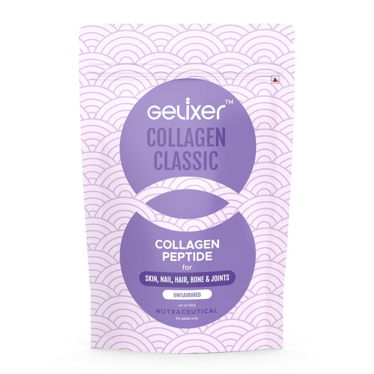 GELIXER Classic Unflavoured Collagen Powder 500g Premium Japanese Marine Collagen Peptides for Wellness of Skin, Hair, Nail, Bone & Joints