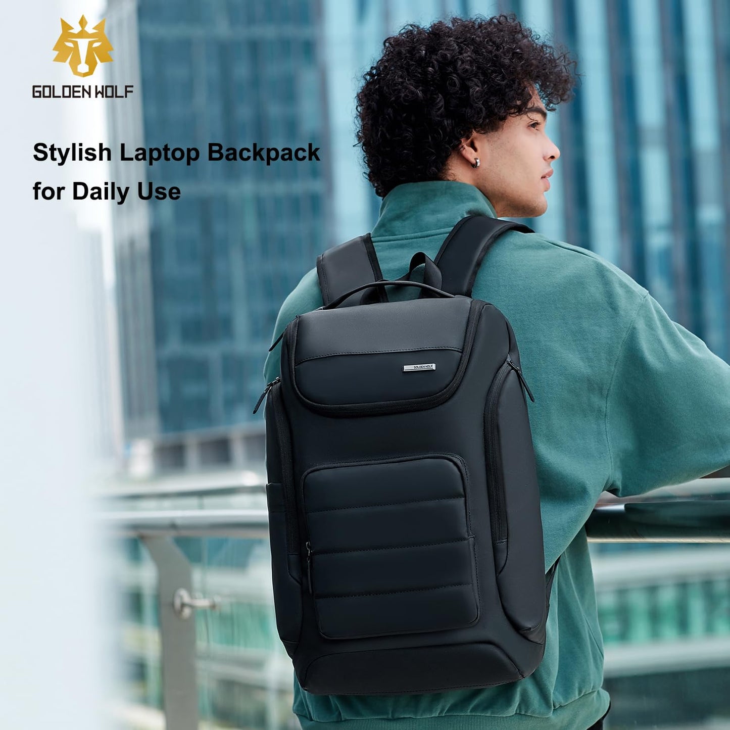 GOLDEN WOLF Laptop Backpack for Men Stylish 21L Daily Use Backpack for- image 2