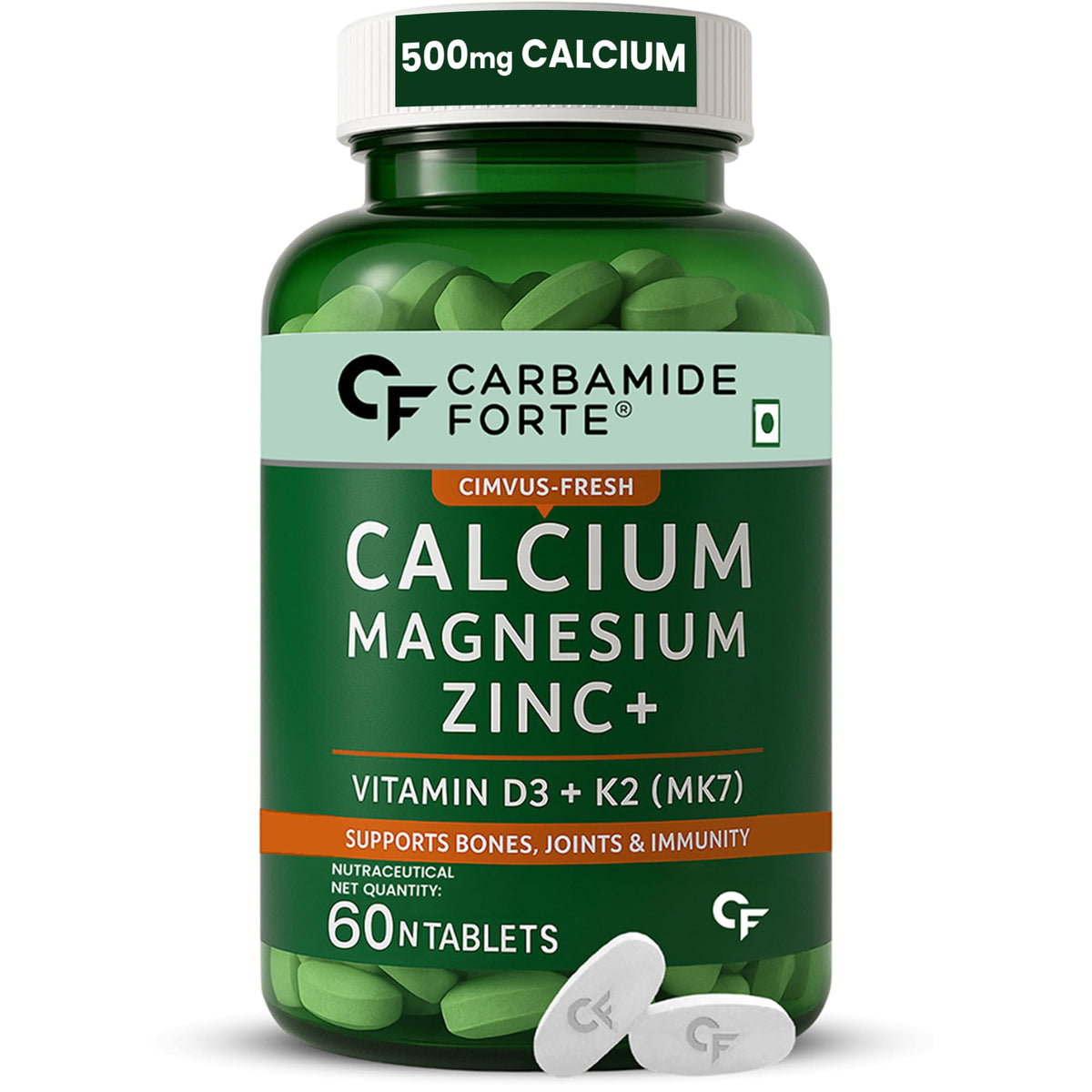 Carbamide Forte Glucosamine + Calcium Tablets – 90 + 60 Tablets with Collagen, Chondroitin, MSM, Magnesium, Zinc, K2-MK7 & B12