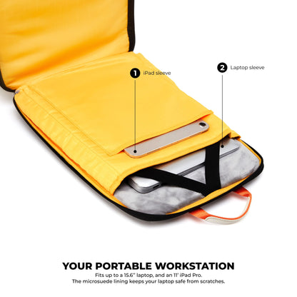 MOKOBARA The Dodge Backpack | Water-Resistant Nylon With Vegan Leather Trims | 15.6” Laptop & Tech Compartment | Organised Travel & Commute Bag | Black | 21L