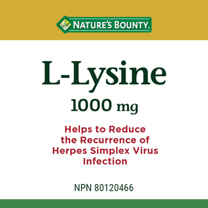 Nature's Bounty L-Lysine Tablets, 60 Count- image 6