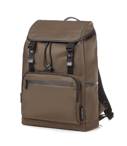 Samsonite Red Ellewood Flap Backpack 32 Cms Brown Nylon Premium Casual Daypacks for Travel Vol -26 litres 15.6"laptop compartment