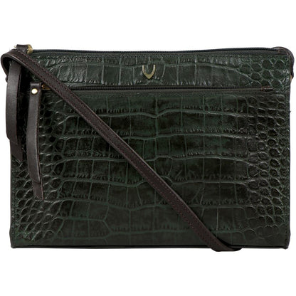 Hidesign Leather Sling Bag- Emerald Brown