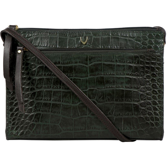 Hidesign Leather Sling Bag- Emerald Brown