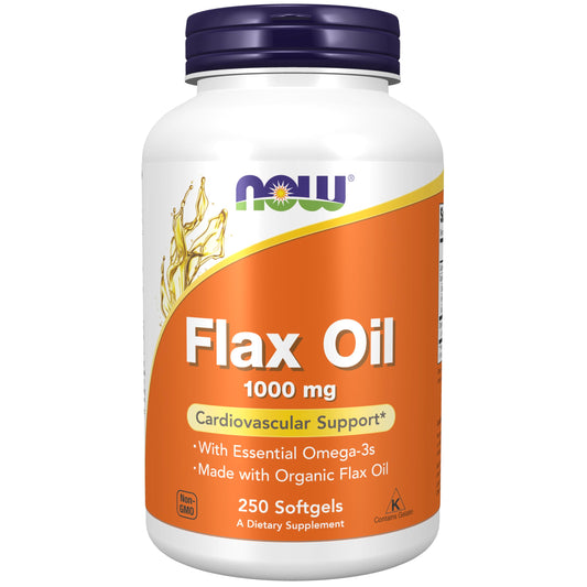 NOW Foods Flax Oil 1000mg, 250 Softgels