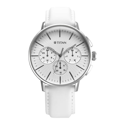 Titan Analog Silver White Dial Men's Watch-90200SL04- image 5