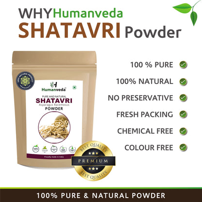Humanveda Natural Ashwagandha Powder and Shatavari Powder - For Immunity Booster, Womens & Mens Health Care, 100g Each (100 * 2=200g)