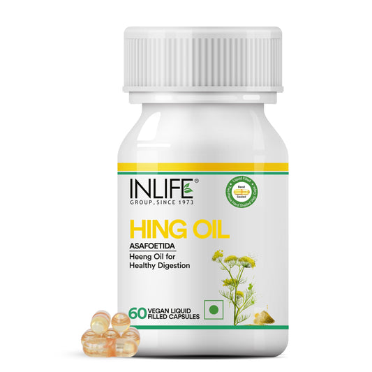 INLIFE Hing Oil Capsule (Asafoetida) 15mg - 60 Veg Capsules