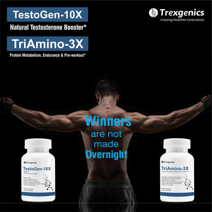 Trexgenics TRIAMINO-3X Advanced Nitric Oxide Precursor, Protein Metabolism, Endurance, Recovery, Blood Circulation and Pre-Workout, 250 Mg/Capsule (60 Veg. Capsules)