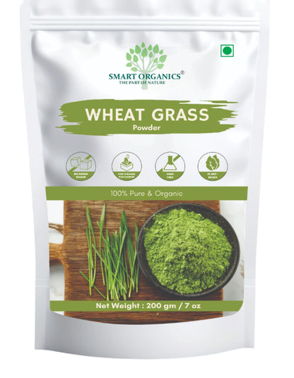 Smart Organics Wheatgrass Powder – 100% Organic – Superfood – Rich in Chlorophyll & Nutrients (200 g)