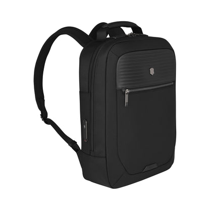 Victorinox Swiss Designed Backpack, Mythic Compact Backpack, Black, 14 Inch Laptop and Tablet Compartment, Business Travel Office Bag For Men & Women, Includes Travel Organiser | 17 Litres (653458)