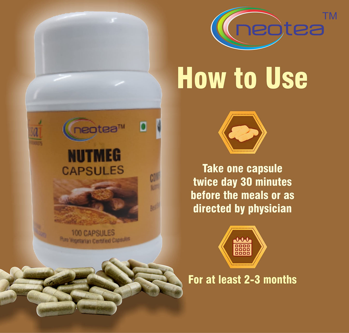Neotea Nutmeg | Jathikkai Jaiphal Brain Health - Remove Blackheads Caps- image 5