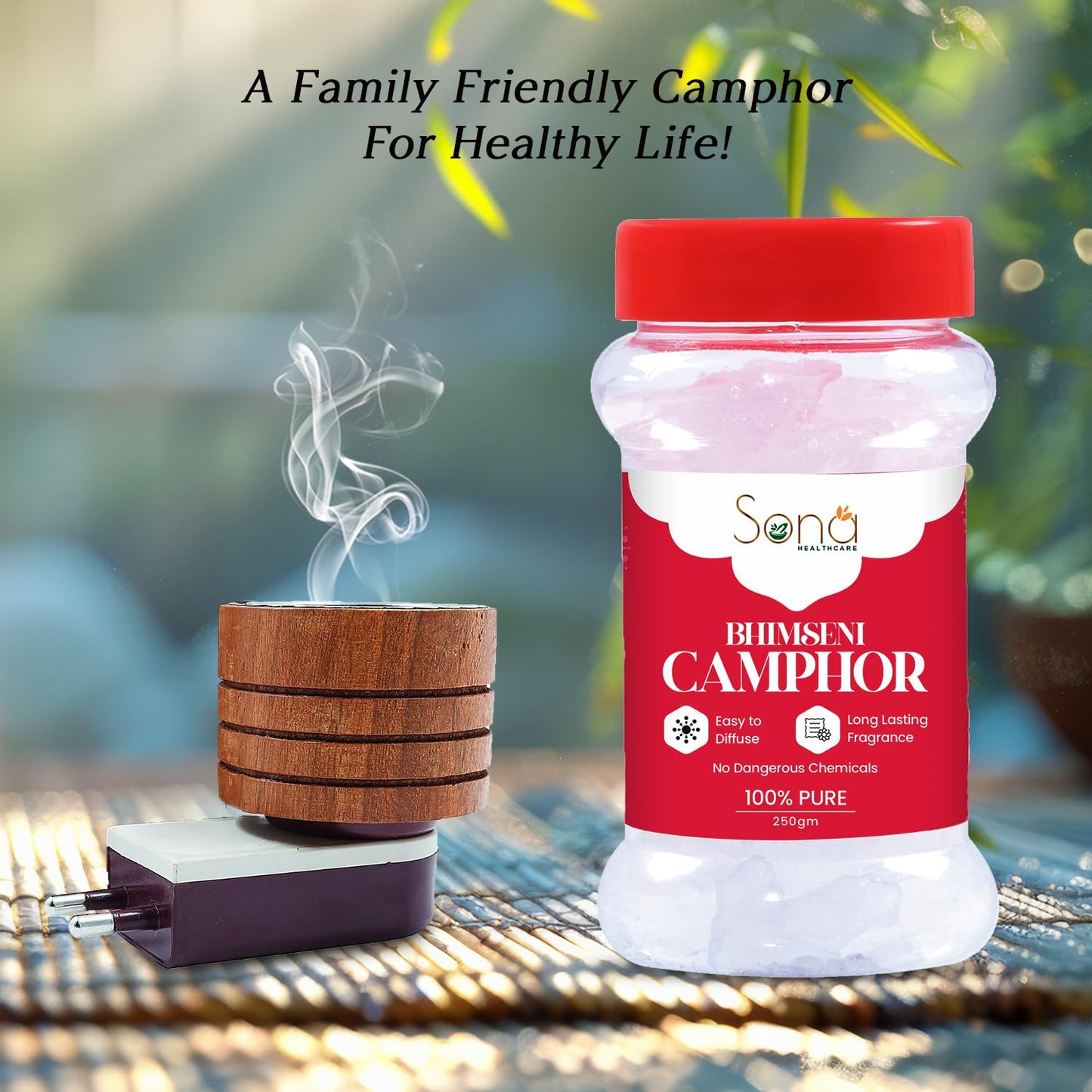 Sona Healthcare Bhimseni Camphor Chunk 250g Jar - Pack Of 1