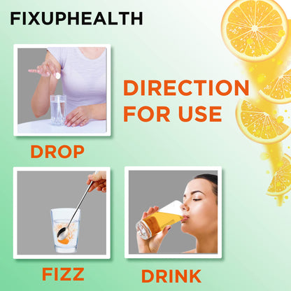 FIXUPHEALTH Multivitamins and Multiminerals Tablets, for Men and Women with Vitamins and Minerals Nutrition, Health and Wellbeing Effervescent Tablets Orange Flavor - (20 Tablets)