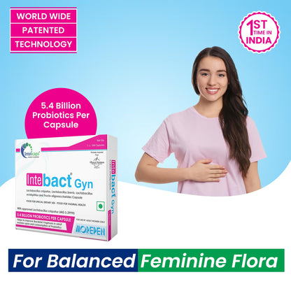 MOREPEN INTEBACT GYN 5.4 BN CFU Capsules | Probiotics Support for Intimate Health & Immunity Booster for Women | 10 Capsules Pack of 2