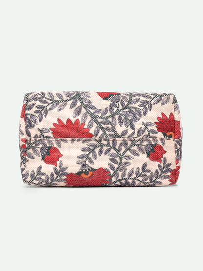 ZOUK Nawabi Couture Floral Printed Women’s Jute Sling Bag | Handcrafted Vegan Leather Multicolor Flap Shoulder Bag