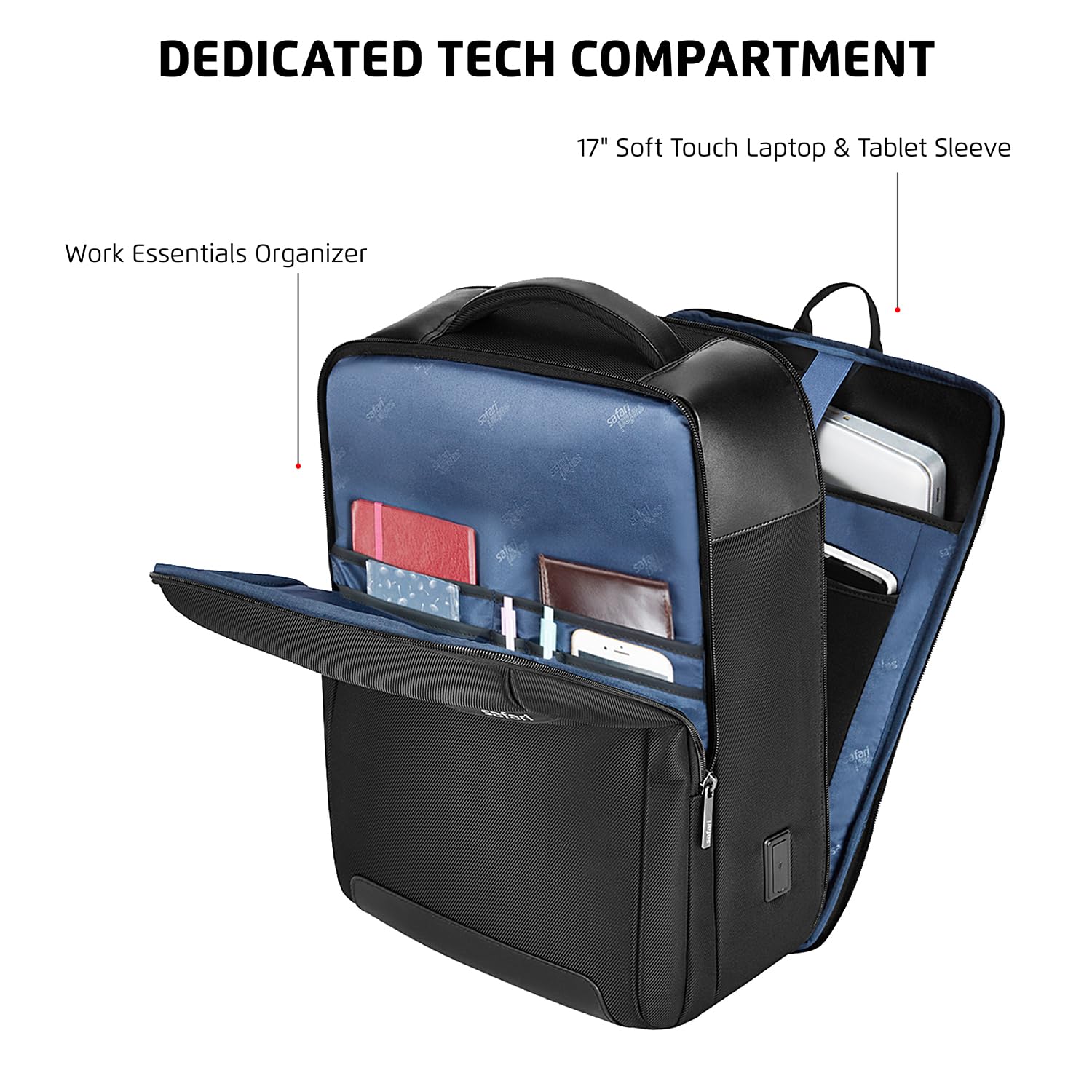 Safari SELECT 25L SUPREME Formal 4 Compartment Backpack 17 Inch Laptop- image 6