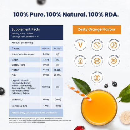 Wellbeing Nutrition Vitamin C + Zinc | Natural and Organic Immunity| 10- image 3