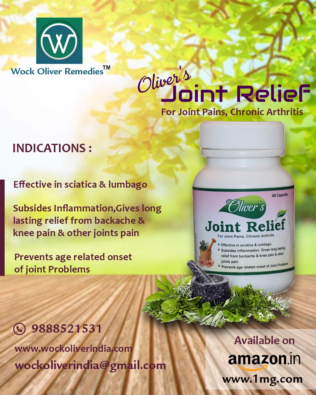 Oliver's Joint Relief - Quick relief from all sorts of joint pains. A natural product with no side effects