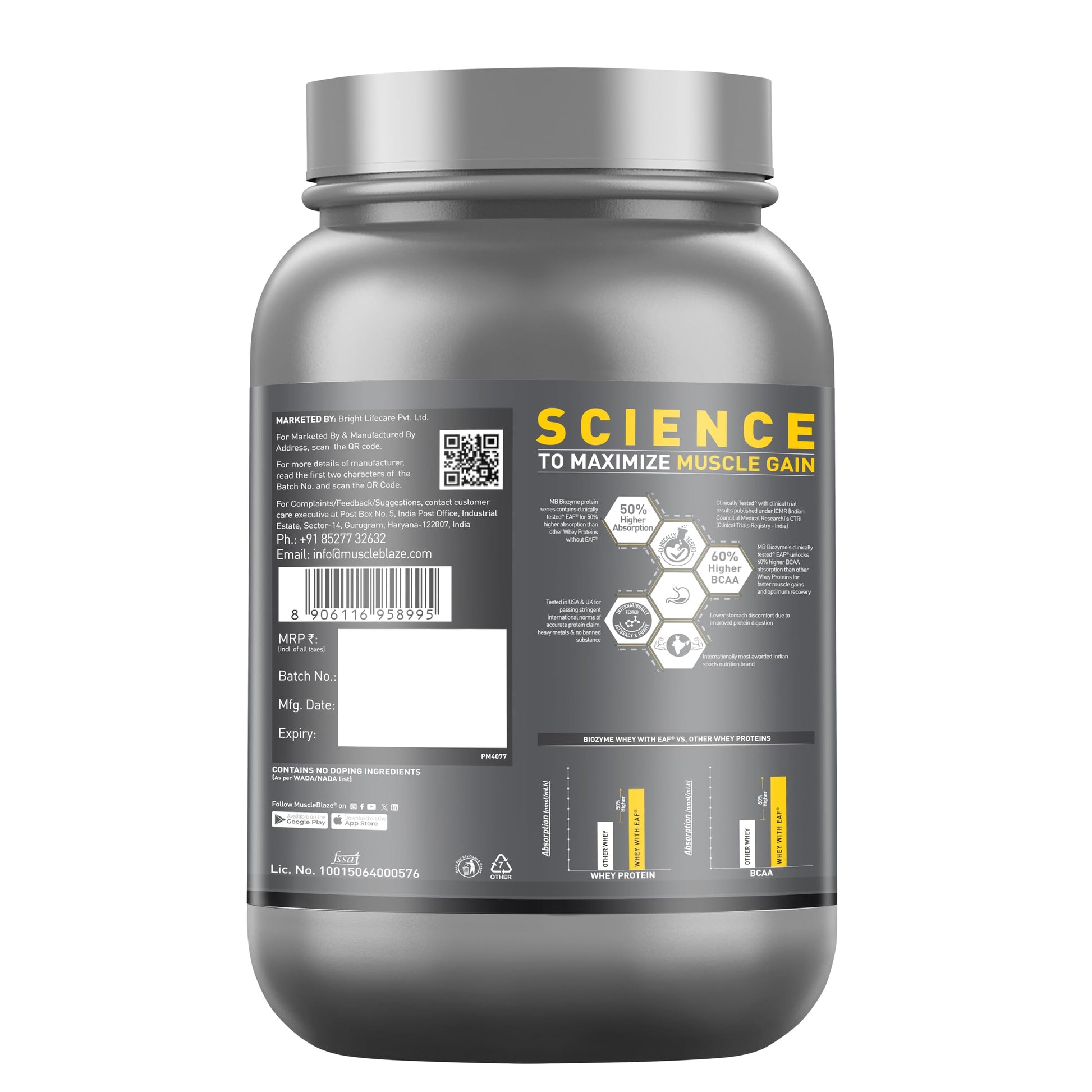 MuscleBlaze Biozyme Performance Whey Protein | Clinically Tested 50% Hi- image 4