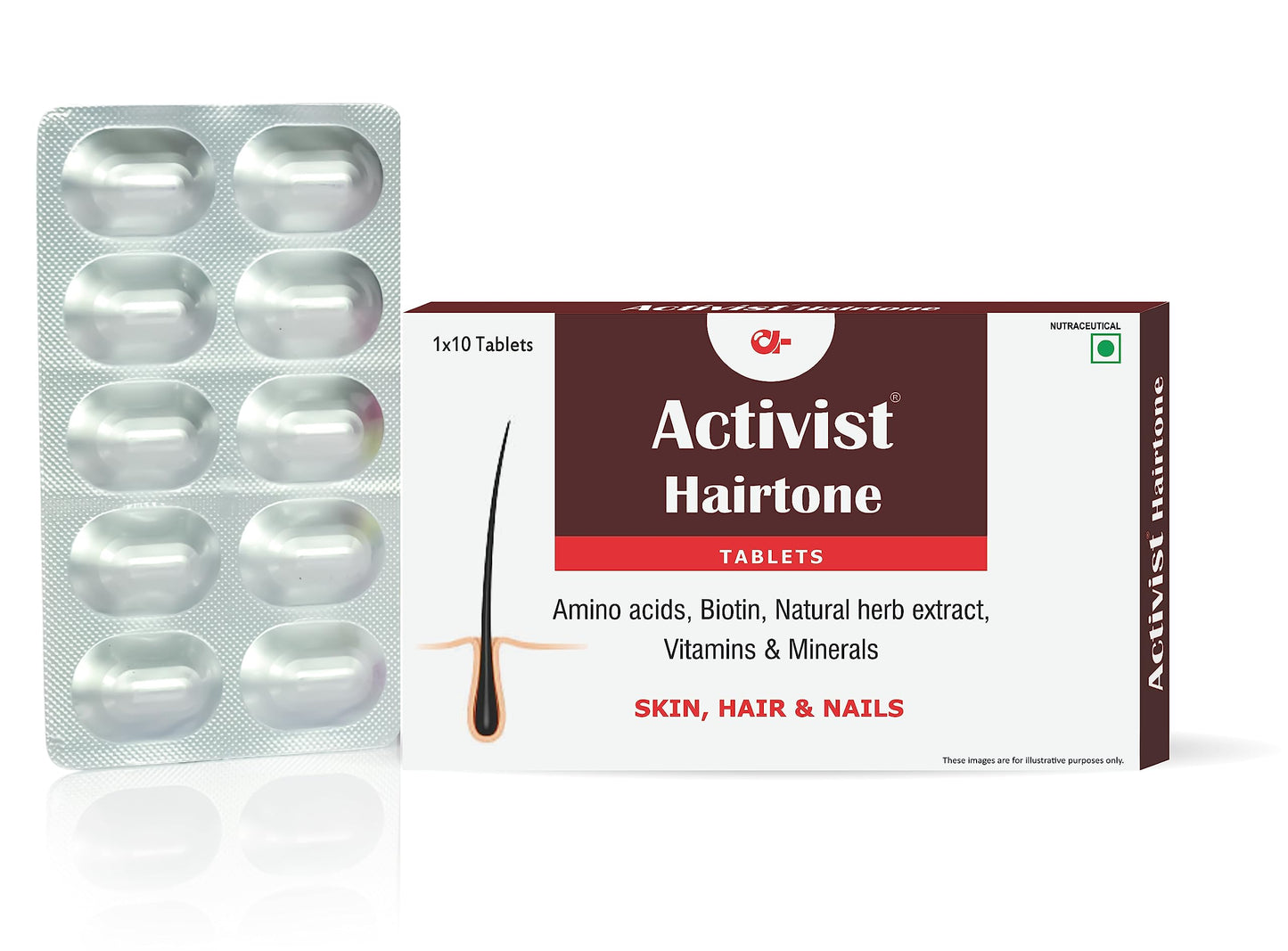Activist - Hairtone Tablet High Potency Biotin Maximum Strength For Hair Growth Supplements for Men & Women (30 tablets) New | Supports Stronger Hair, Healthier Scalp, Improves Hair Growth & Thickness