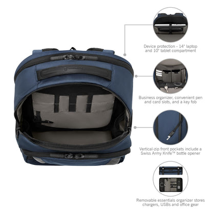Victorinox Swiss Designed Backpack, Altmont Professional Essentials Laptop Backpack, Navy Blue, Dedicated Laptop and Tablet Compartment, Business Travel Office Bag For Men, 24 Litres, (653289)
