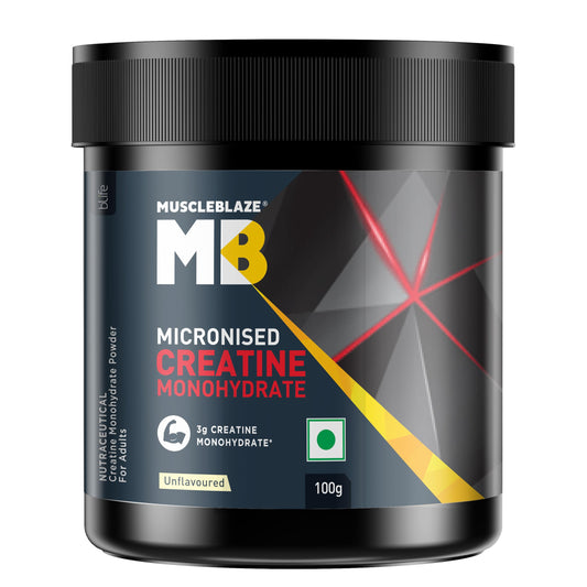 MuscleBlaze Micronized Creatine Monohydrate Powder, Unflavoured (33 Servings, 10
