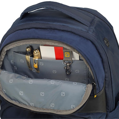 Travel Blue Supreme 17.3 Inch Laptop Backpack, 22.5 Litres, Water Resistant Travel & Office Backpack with Laptop Compartment, Power Bank Holder, Sunglasses Holder & Key Holder, Navy