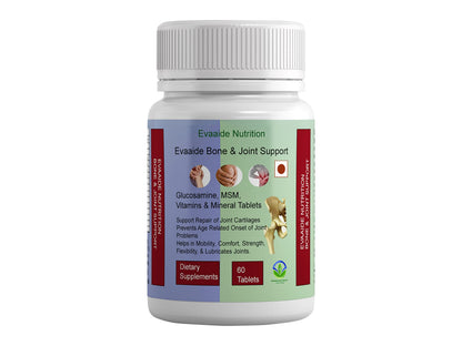 EVAAIDE Joint Support Supplement, with Glucosamine, MSM, Vitamin & Minerals, For Joint Strength, Mobility, and Flexibility, 60 Tablets