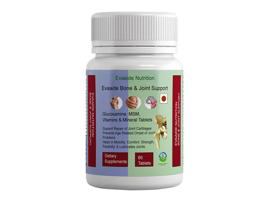 EVAAIDE Joint Support Supplement, with Glucosamine, MSM, Vitamin & Minerals, For Joint Strength, Mobility, and Flexibility, 60 Tablets
