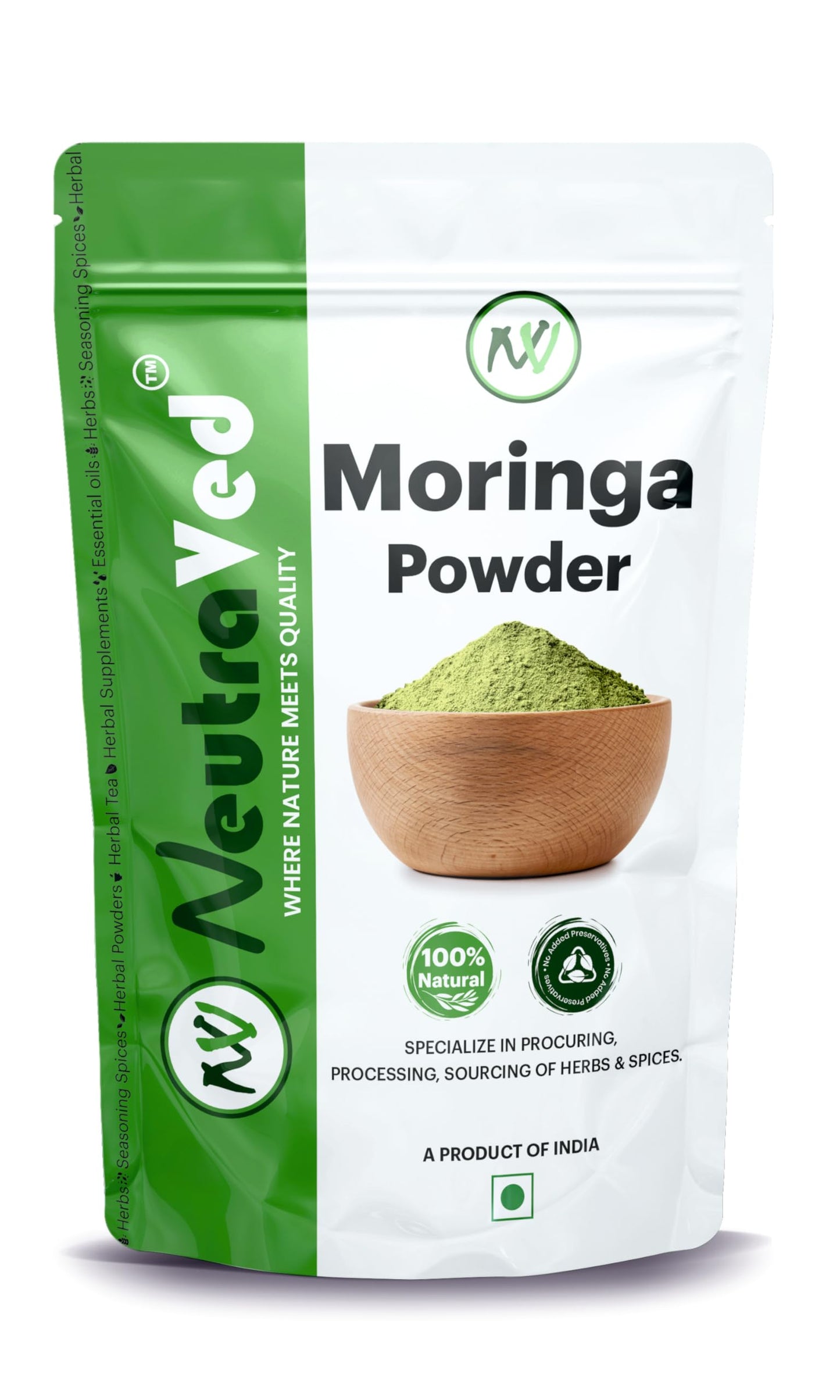 NeutraVed Moringa Powder 1 kg | Moringa Leaves also Know Drumstick for Immunity, Skin & Hair and Wellness Products for Male - 1kg
