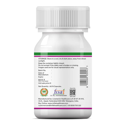 INLIFE Milk Thistle 800mg Silymarin, Silybum Marianum Extract 25:1, Liver Health & Detox Function, Men Women, 60 Veg Capsules (Pack of 1, 60)