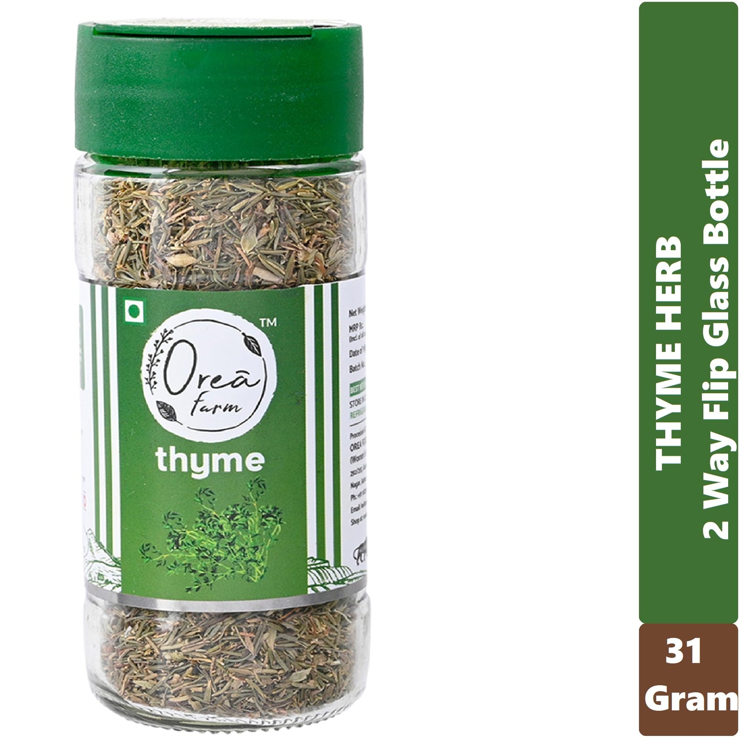 Orea Farm Dried Thyme Leaves 31g, Thyme Herb for Seasoning, Herbal Tea & Italian Cuisine