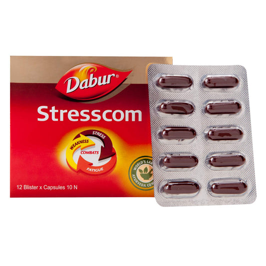 Dabur Stresscom Ashwagandha - 120 Caps (10 Caps X 12 Strips)